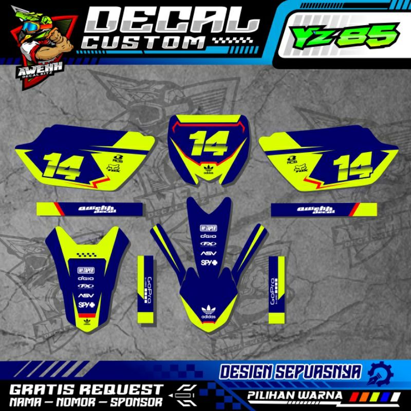 DECAL YZ 85 NEW BEBEK STANDAR YZ 85 STABILO
