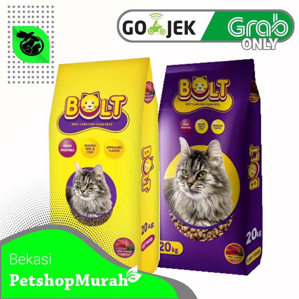 [GOSEND] Makanan Kucing Bolt 20 kg Cat Food 20kg Bolt Karungan Bentuk Ikan Donat Kemasan 20 kg