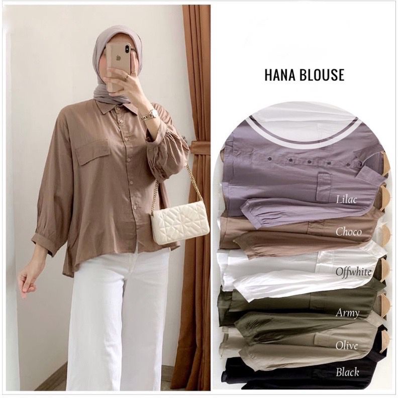 BEFAST - ZFS OOTD Wanita Blouse SERKAN / HANA BLOUSE / Blouse Casual Wanita / Fashion Wanita Kerja / Atasan Lengan Panjang / Blouse Ke Kampus / Blouse Kekiniaan Remaja / Terlaris / Termurah / Blouse Best Seller