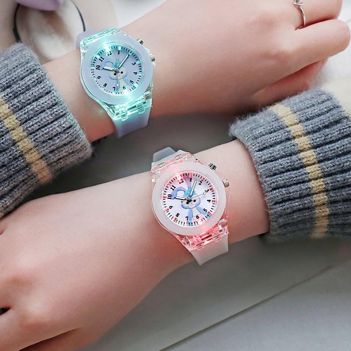 【 BOX】jam tangan anak perempuan jam tangan wanita analog Anak-anak led perempuan luminous Light Watc