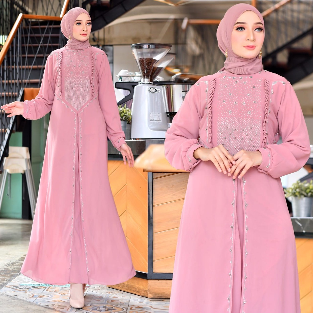 Gamis Pesta Abaya Maryamah Dress Kondangan Pakain Wanita Lebaran Terbaru