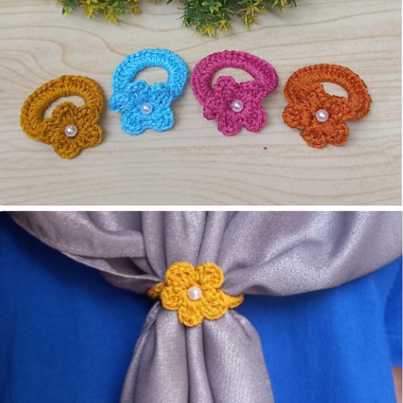 Ring Hijab Rajut/Cincin Jilbab rajutan/accessories hijab