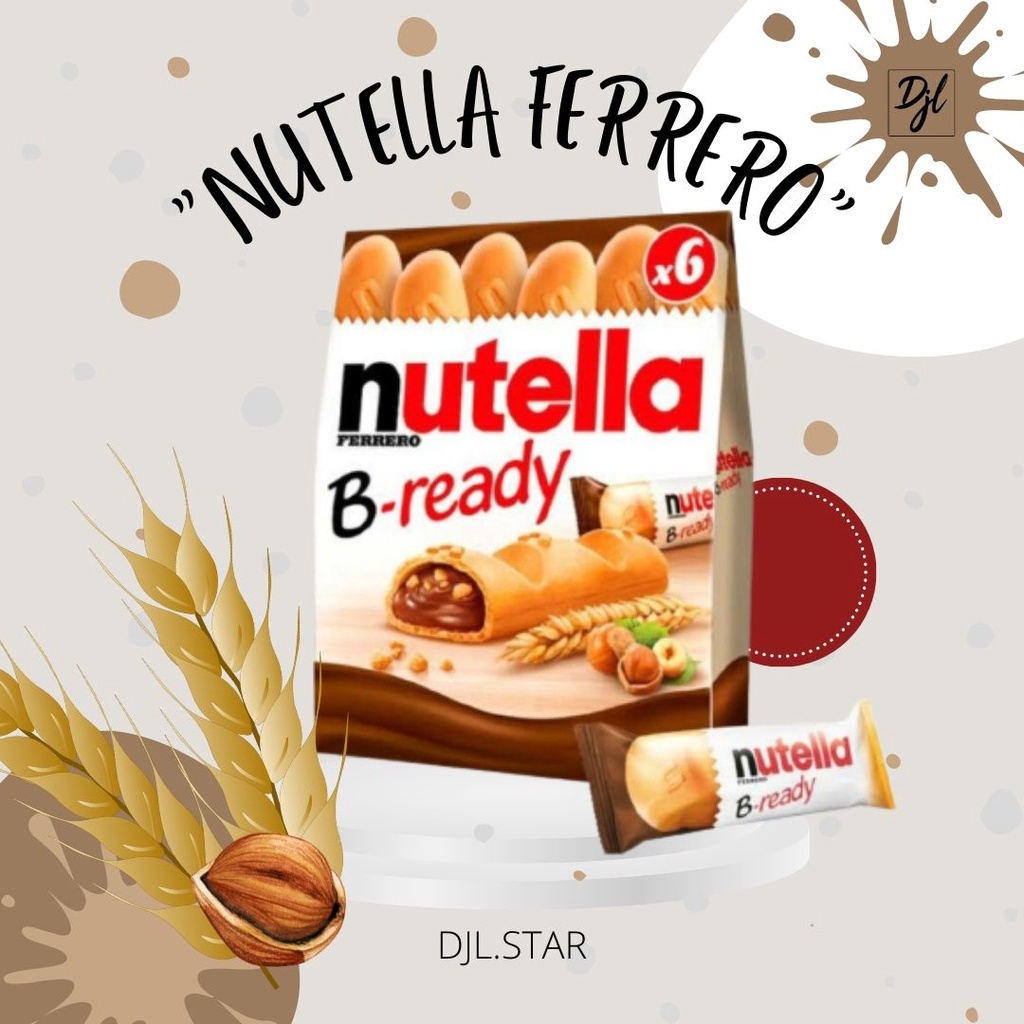 

Nutella Ferrero B Ready isi 6 Pcs 1 Pak Wafer isi Cokelat