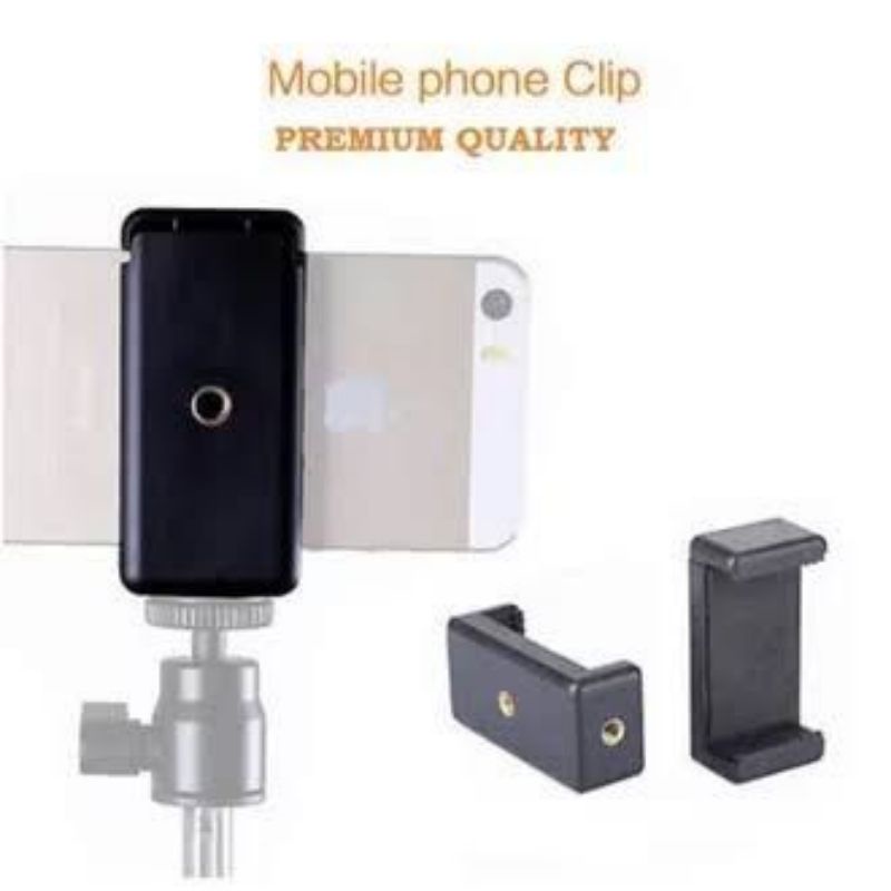 Holder U Premium Phone Holder 2 Lubang Universal Untuk Tripod Tongsis Monopod