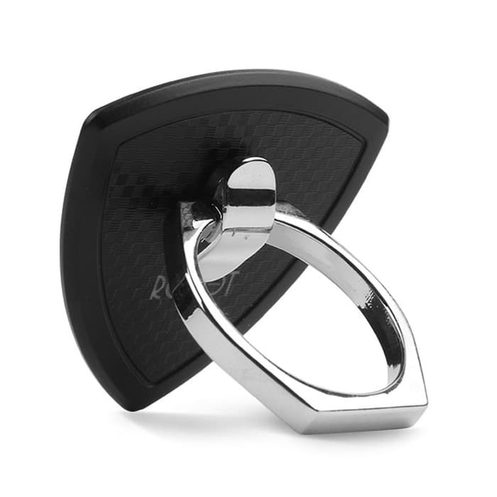 ROBOT RT-BR02 IRING RHOMBUS 360 DEGREE PHONE RING BUCKLE STENT BLACK - Hitam