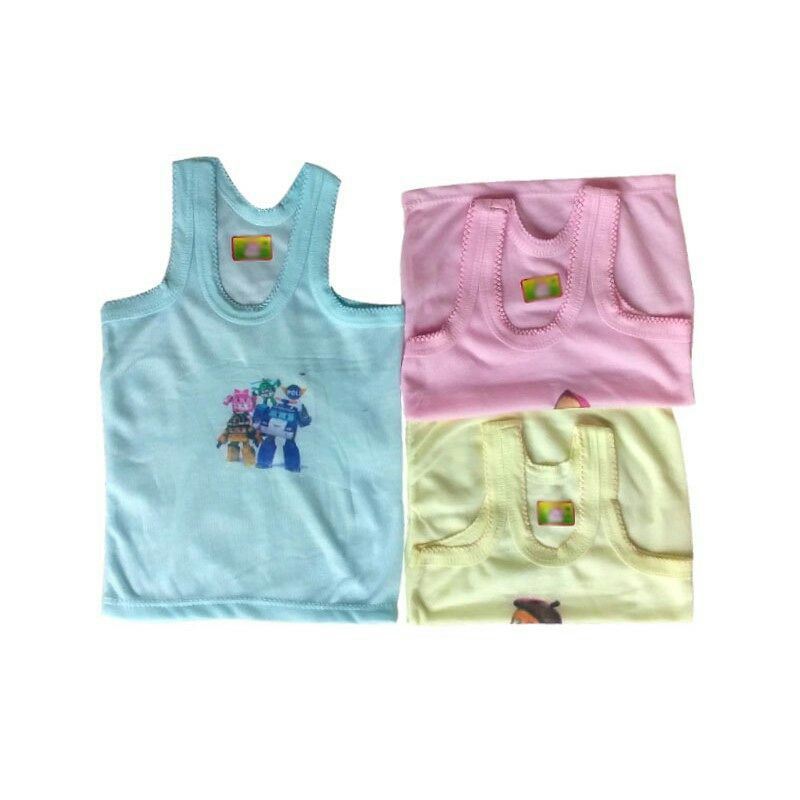 12pcs kaos dalam anak motif kartun/singlet anak