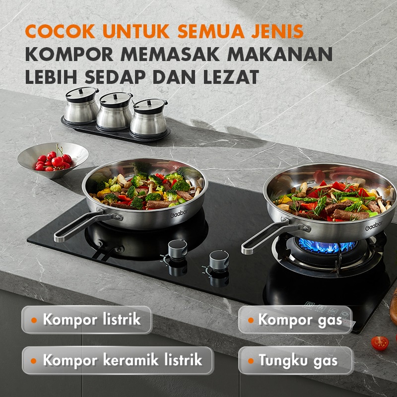 Gaabor Panci Set 3 Item Panci Sop Panci Susu Wajan Penggorengan Anti Lengket Panci bisa untuk kompor Induksi / GS-S828A