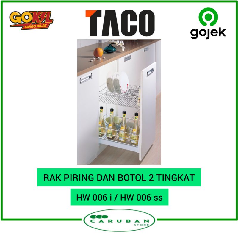 HW006i HW006ss / Rak Piring 2 Susun Taco  / Rak Piring Rak Botol Kitchen Set / Hw-006ss Stainless St