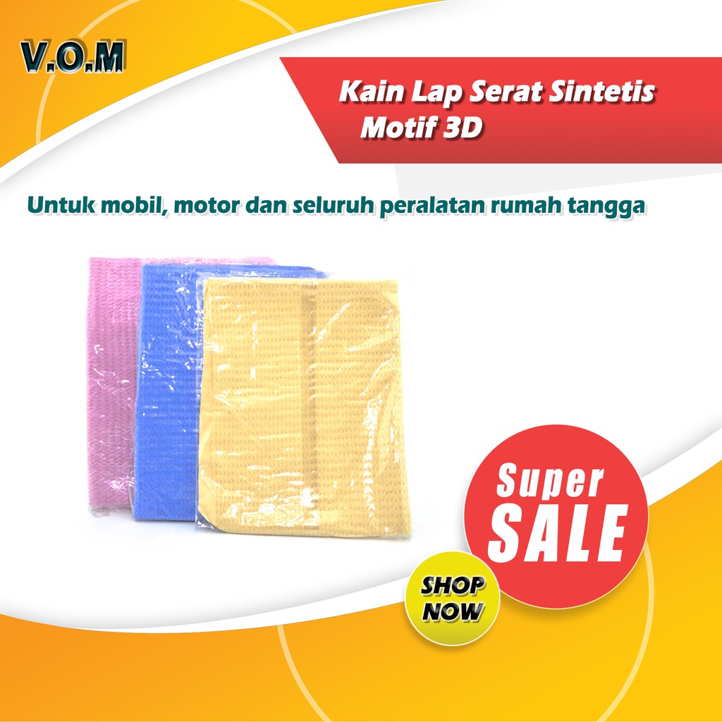 VOM Kanebo Plas Chamois / Kain Lap Serat Sintetis Motif 3D / Refill 0210