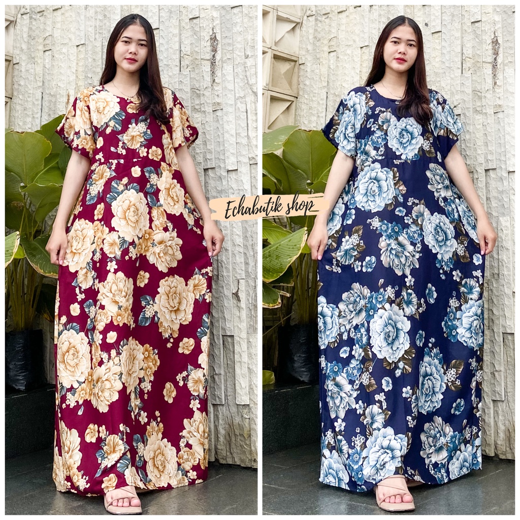 Daster Dress Bali Jumbo Panjang Bigrose || LONGDRES ||