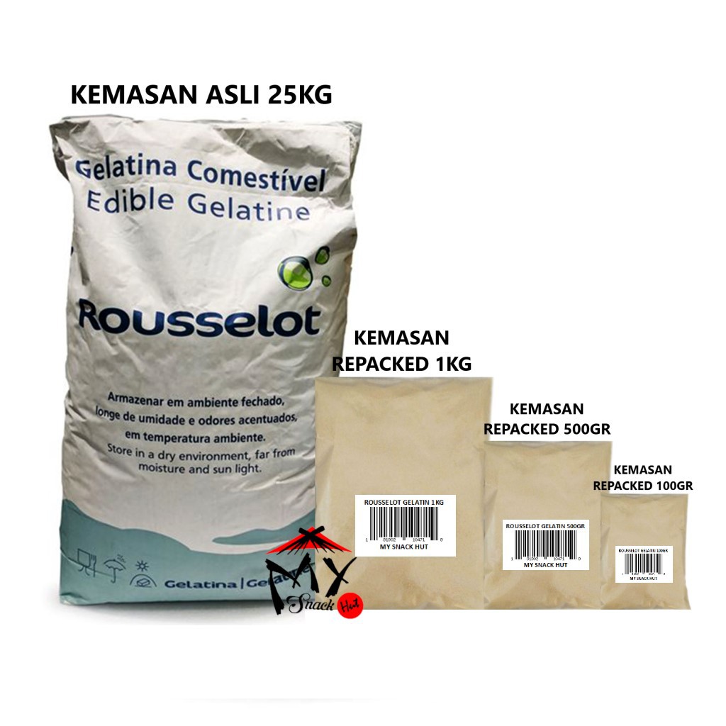 ROUSSELOT GELATIN SAPI 100GR BEEF GELATINE IMPORT BRAZIL POWDER