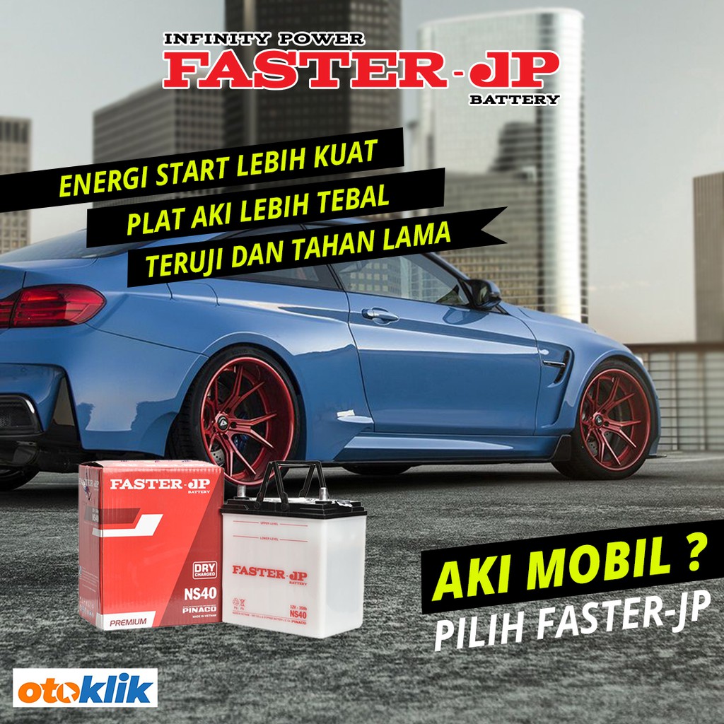 Faster JP NS40 Aki Basah Mobil
