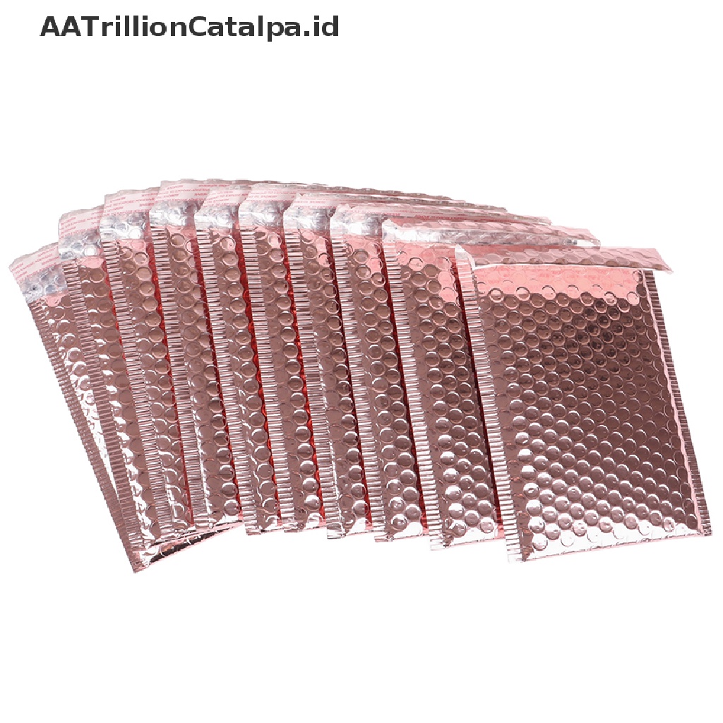 (AATrillionCatalpa) 10pcs Amplop Bubble Ukuran 15x20 + 4cm Warna Rose Gold Untuk Hadiah