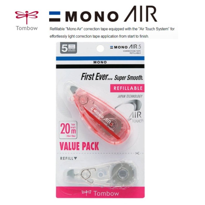 

Produk Unggulan Tombow - Mono Air - Correction Tape / Tipex Mono Air + Refill - Pink Trendi