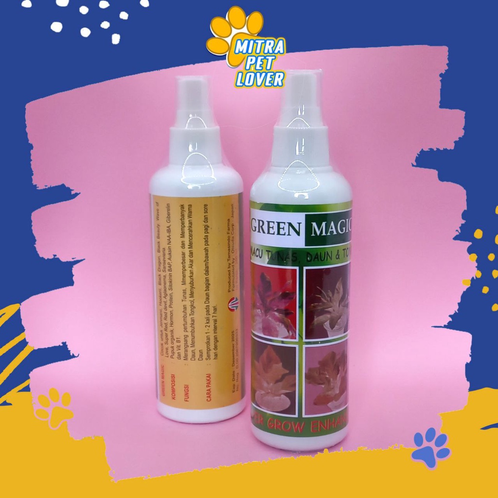 PENUMBUH DAUN &amp; TUNAS TANAMAN - GREEN MAGIC SPRAY 200 ML - PEMACU CEPAT TUMBUH TUMBUHAN HIAS PUPUK AMPUH - MURAH GARANSI KUALITAS ASLI ORIGINAL - PET ANIMAL PLANT LEAVE SUPLEMEN MINERAL &amp; NUTRISI TAMASINDO OBAT KESEHATAN &amp; VITAMIN PELIHARAAN MITRAPETLOVER