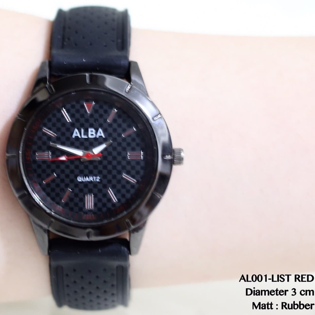 JAM TANGAN WANITA GENEVA GUESS ALBA CANTIK RUBBER FLORAL BUNGA MURAH