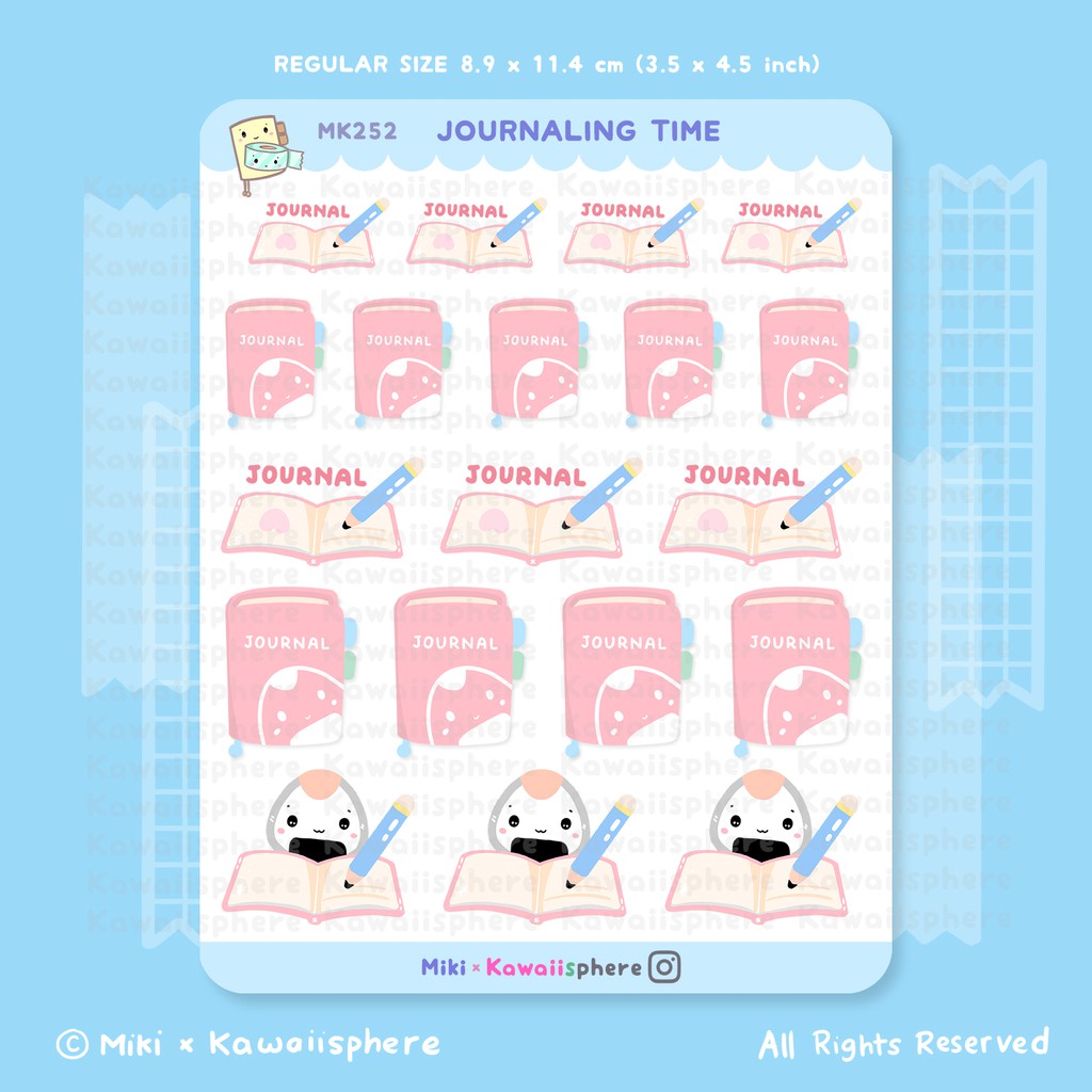 

Journaling Time | MK252 Kawaiisphere Journal / Ring Binder 6-hole Sticker | Stiker Planner