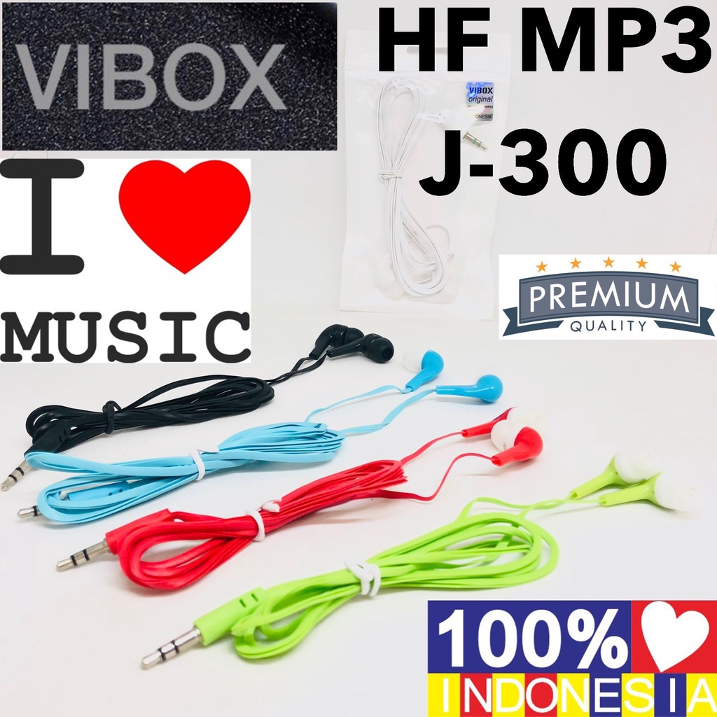 MINIGO headset handsfree hf music angel VIBOX J300 - headset murah - headset mp3 NO MIC