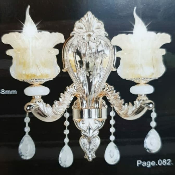 LAMPU DINDING CRISTAL ONYX HIAS CLASIC KLASIK ELEGAN 2 LAMPU