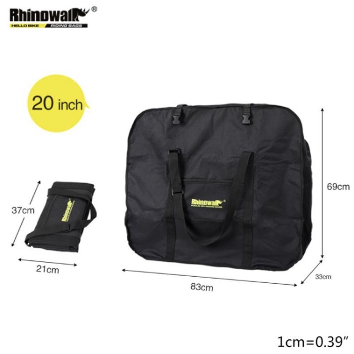 Tas sepeda lipat ukuran 16' dan 20' merk Rhinowalk tas hand bag lipat