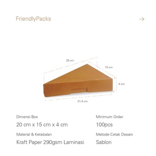 Jual Regular Slice Pizza Box Packaging Kraft / Kotak Pizza / Dus Pizza