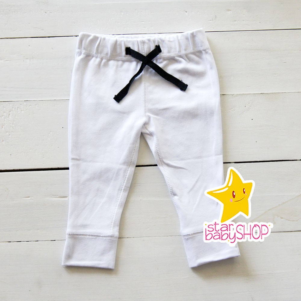 Celana Bayi Putih Polos 6-12 Bulan | Celana Legging Putih Polos 6 - 12 Bulan | Legging Bayi Putih 9-