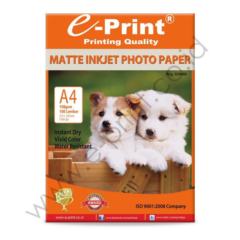 

E-PRINT Matte Inkjet Photo Paper A4 108gsm 100sheet