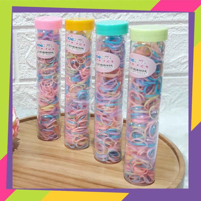 1421 / Karet Jepang ikat rambut / Kemasan botol mini lucu