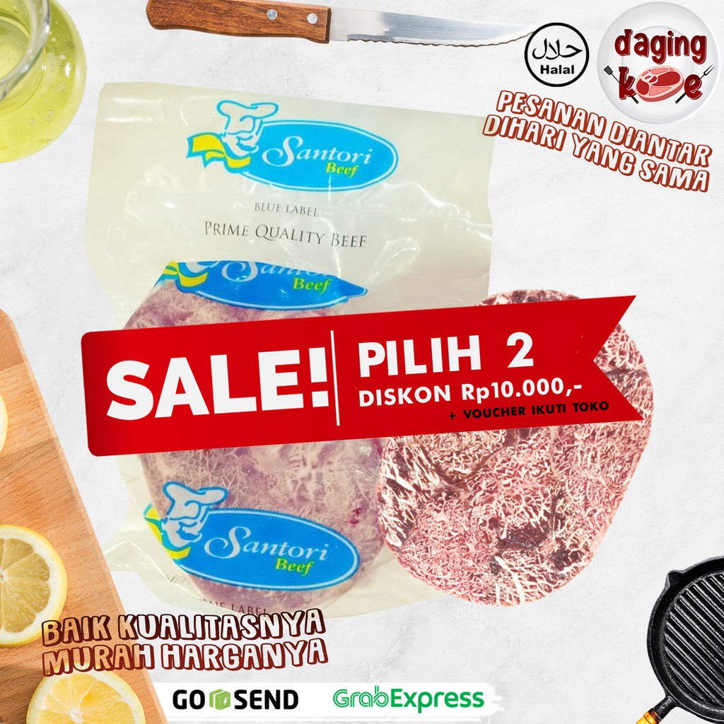 

SANTORI BLUE LABEL DAGING SAPI SIRLOIN 1 KG DK214