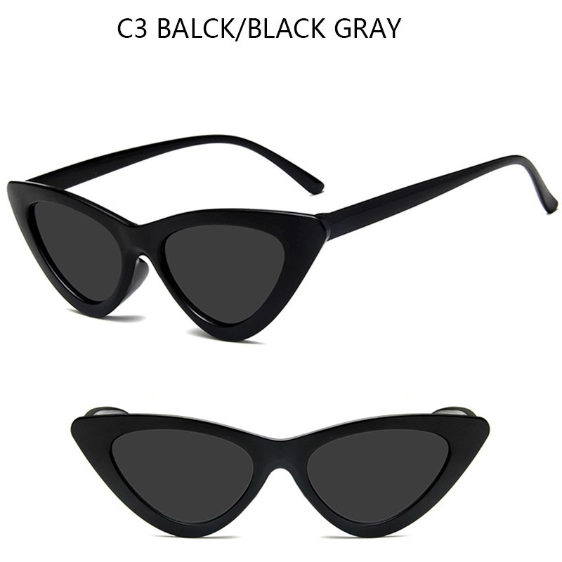 Bayar di TempatKacamata Hitam 2018 Korean Ulzzang Triangle Vintage Cat Eye Sunglasses Women Men