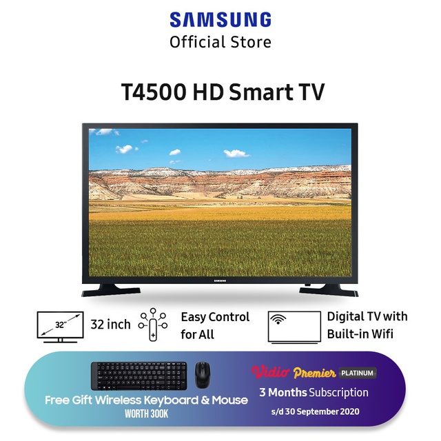 Samsung Smart HD TV 32" T4500 - UA32T4500AK | Shopee Indonesia