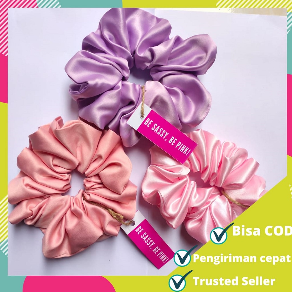 [ COD ] IKAT RAMBUT SCRUNCHIE SATIN / IKAT RAMBUT SCRUNCHIE DAISY / IKAT RAMBUT KOREA DAISY / SCRUNC