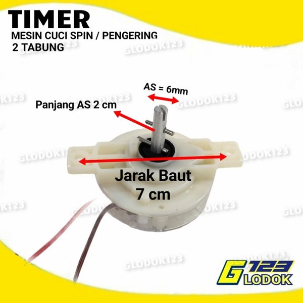 Timer Temer Soket Mesin Cuci Spin Pengering 2 Tabung 2 Kabel Pin Bulat