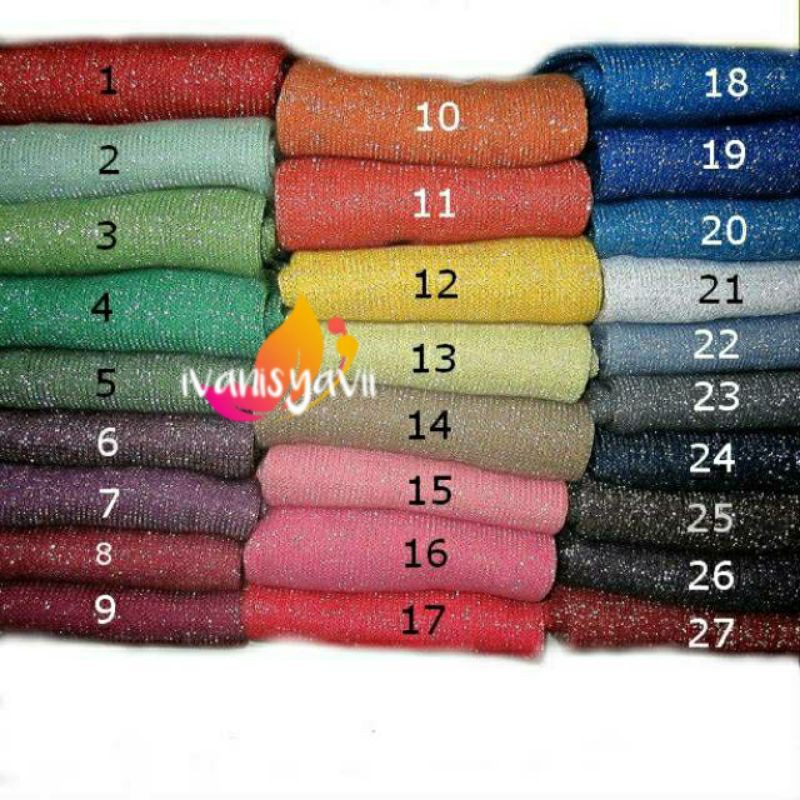 Pashmina Rajut/ Pashmina Gliter, tebaL