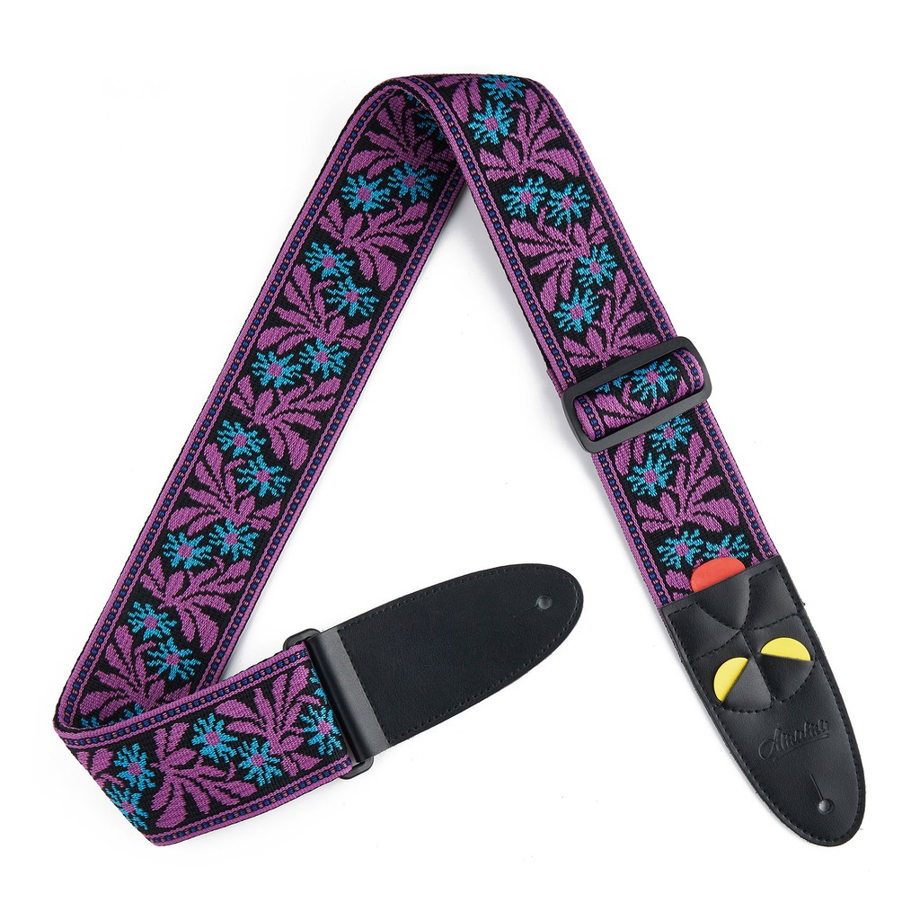 Amumu PET05J Strap Gitar motif Purple Flower