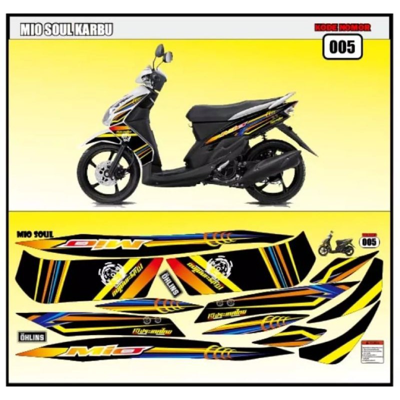 decal variasi mio soul lama / striping mio soul karbu / striping soul