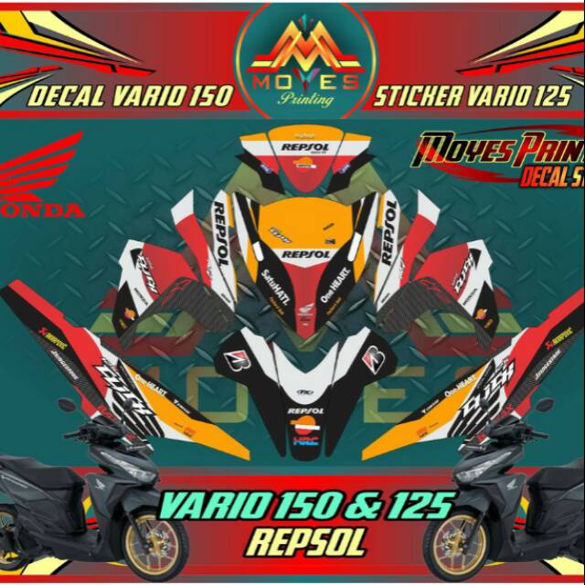 Sticker Motor Honda Vario 150R Decal Honda Vario 150R Repsol
