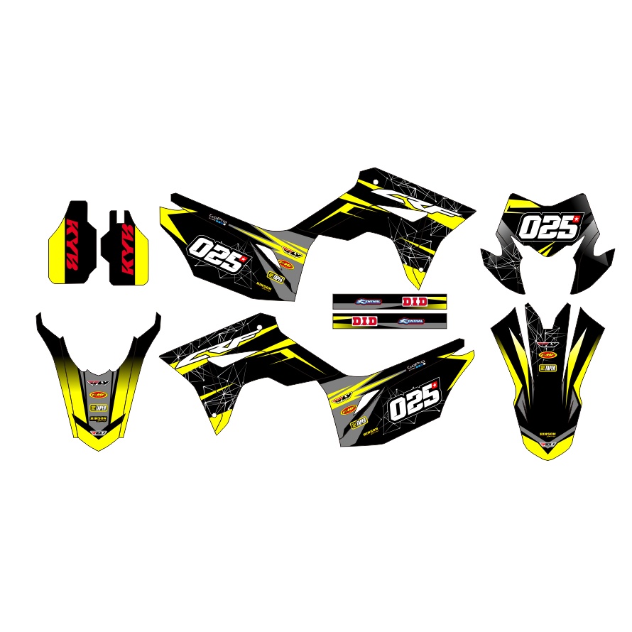 DECAL STICKER CRF 150 L (039) DEKAL STIKER MERAH HITAM ABU HIJAU STABILO