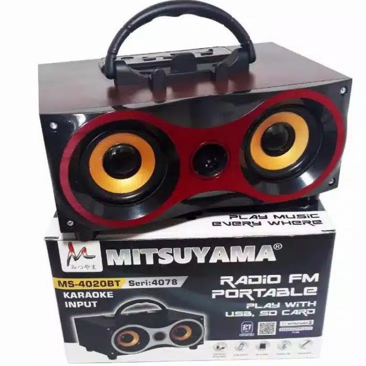 COD Speaker Bluetooth Portable Mitsuyama MS -4020BT  SERI 4078 RADIO FM PROTABLE PLAY WITH USB, SD CARD MITSUYAMA MS-4078 X-BASS//SPEAKER MITSUYAMA PROTABLE X-BASS MS-4078