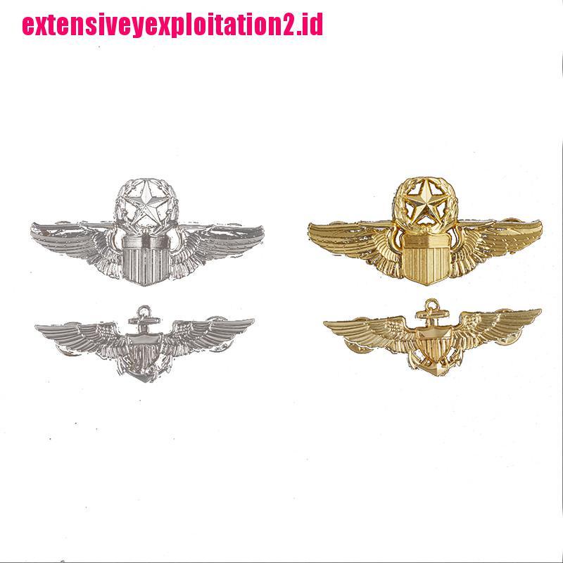 &lt; E2id &amp; &gt; Bros Pin Bentuk Master Aviator Militer Bahan Metal