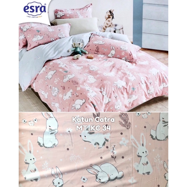 LAST PIECE KAIN SALE : 0,90 & 1,65 METER kain seprei meteran katun lokal catra esra snow rabbit pink