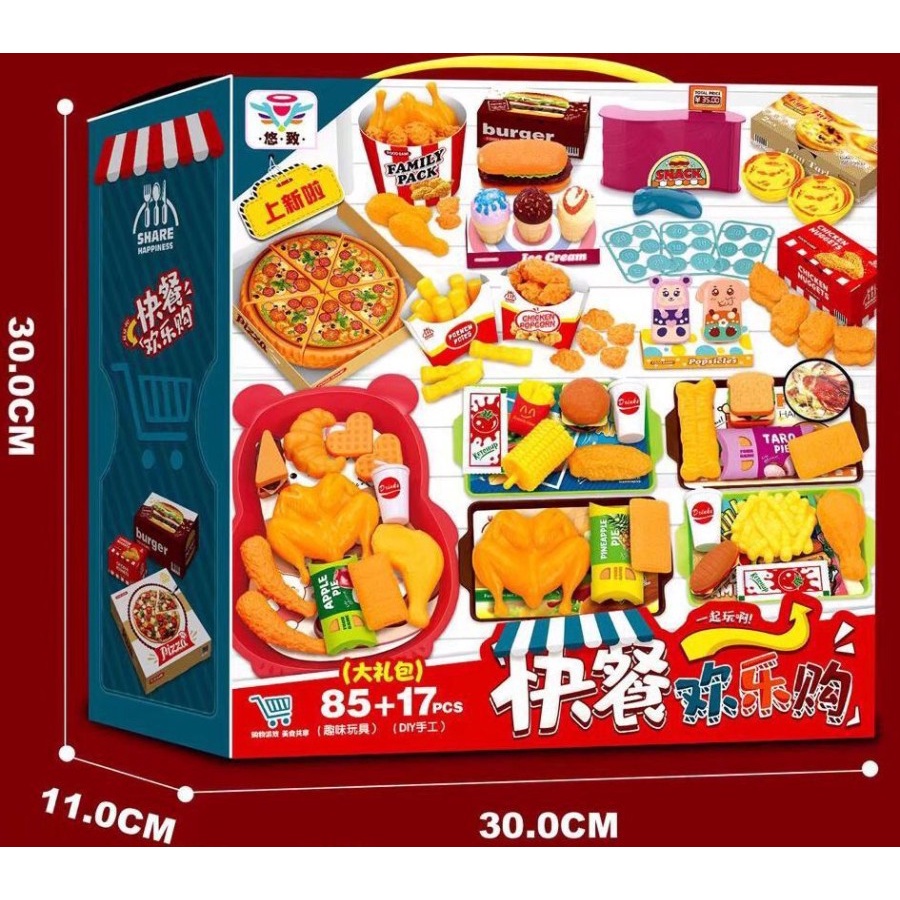 Mainan Pretend play fastfood DIMSUM, KFC, BBQ, HOTPOT / Pretend Play