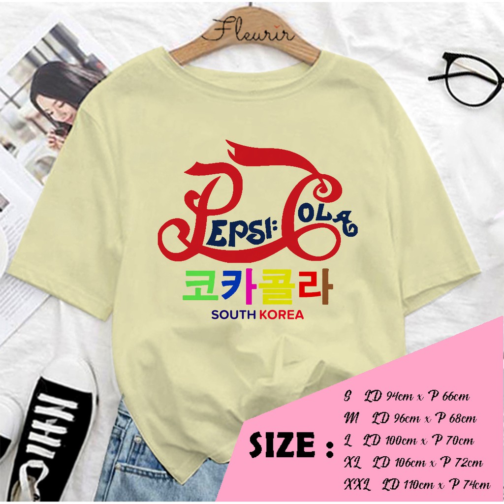 FLEURIR - KAOS WANITA PEPSI KOREA DEWASA LENGAN PENDEK TUMBLR TEE UNISEX