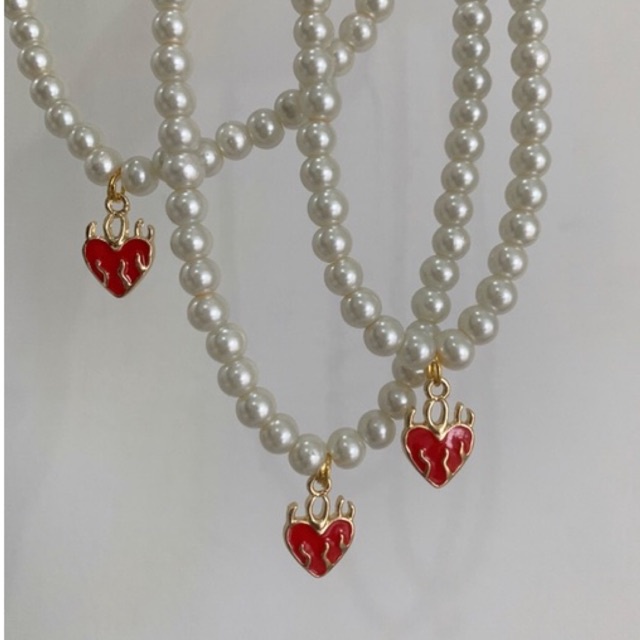 On Fire Love Pearl Necklace