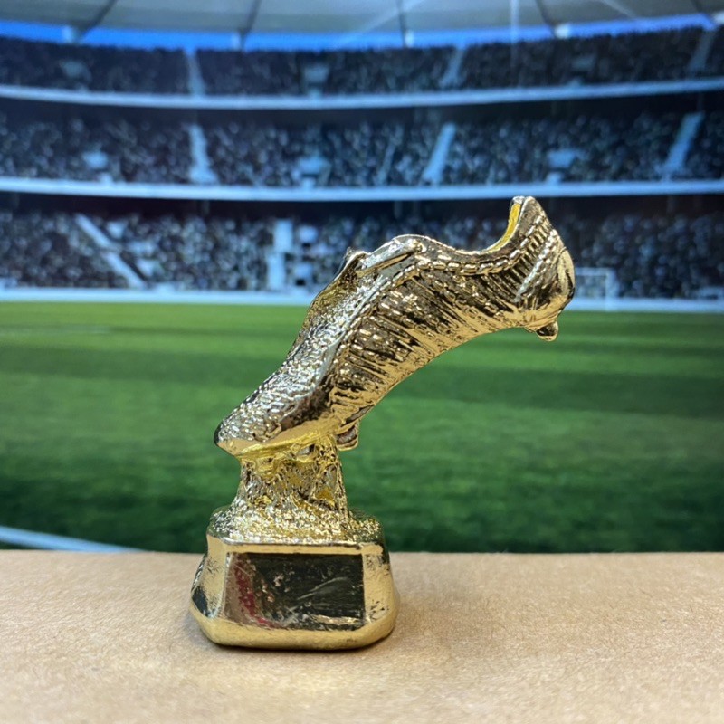 MIniatur Trofi Golden Boots Logam Trophy Piala Mini Sepatu Emas Gol Terbanyak Ukutan 45 mm XV Kids