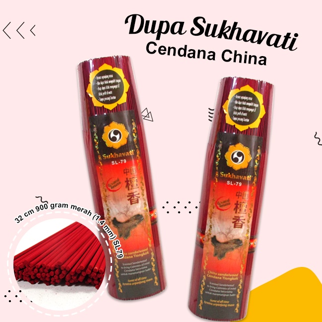 Dupa / Hio Wangi Alami Cendana China Sukhavati Stick Merah 32cm @900gr