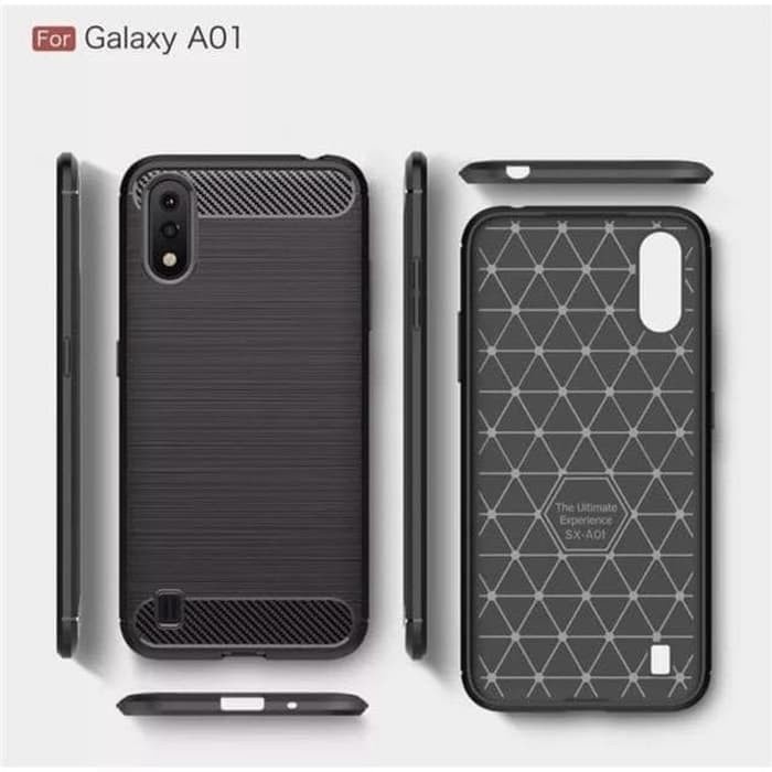 CASE CARBON SAMSUNG A01 casing hp silikon softcase case premium carbon cover