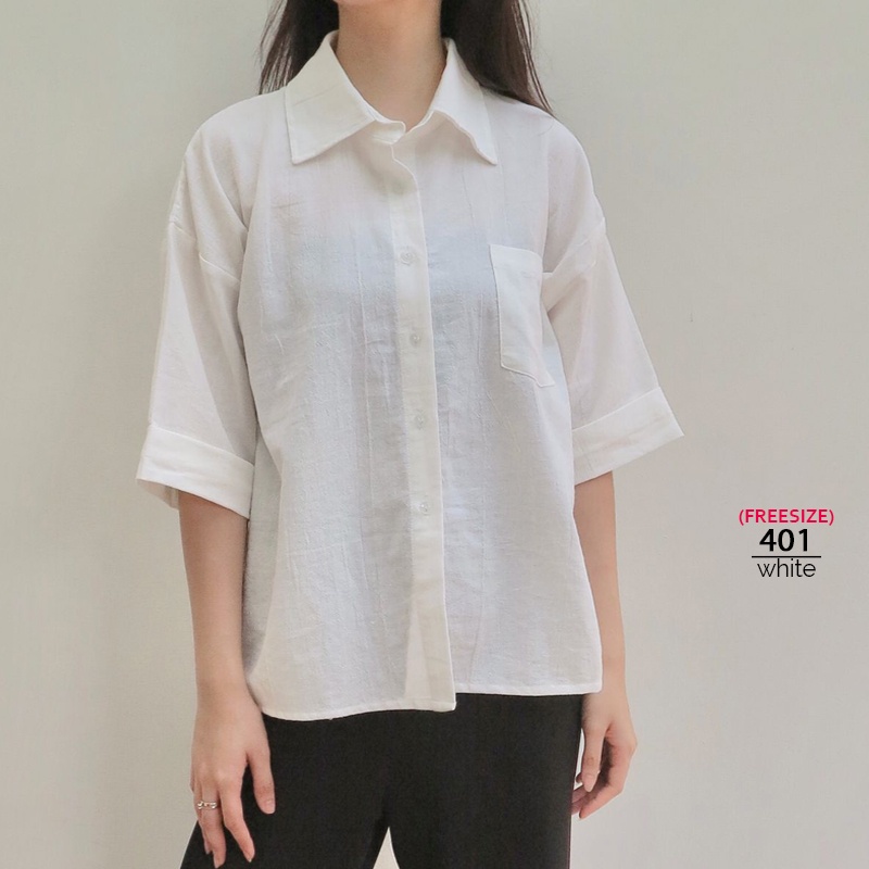 ARENA - Kemeja Wanita Katun Polos Freesize