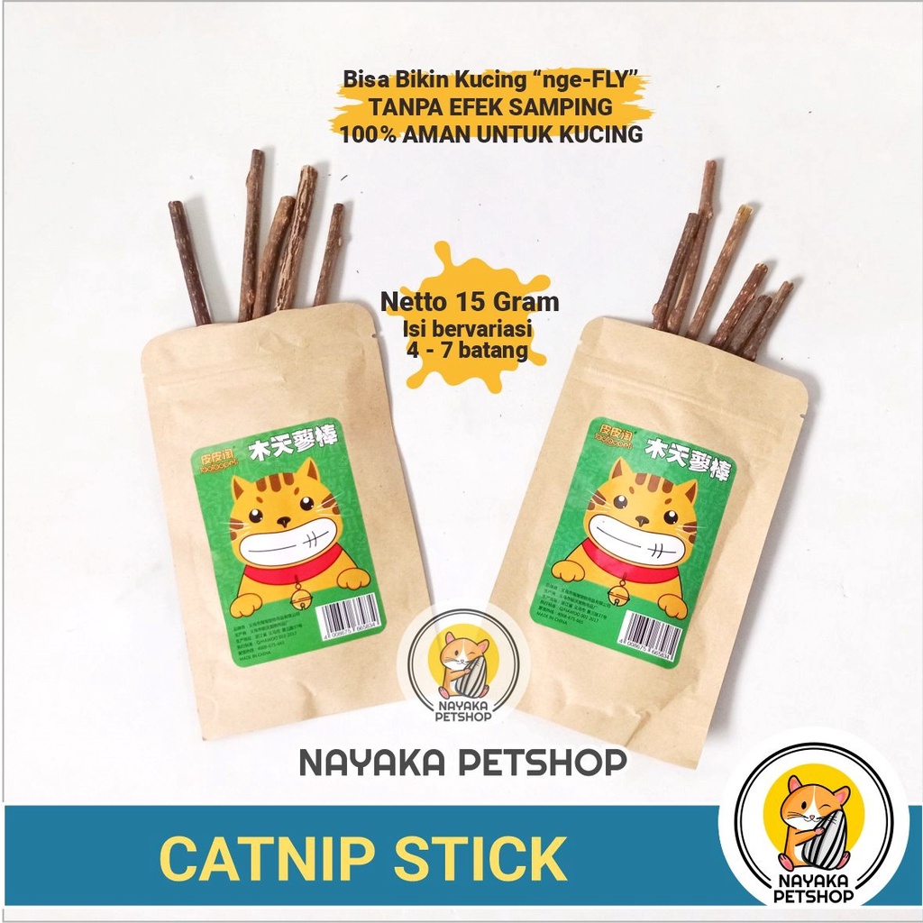 Catnip Stick Kayu Cat Nip Kucing Mainan Gigitan Kitten Stik Cat Toy Matatabi