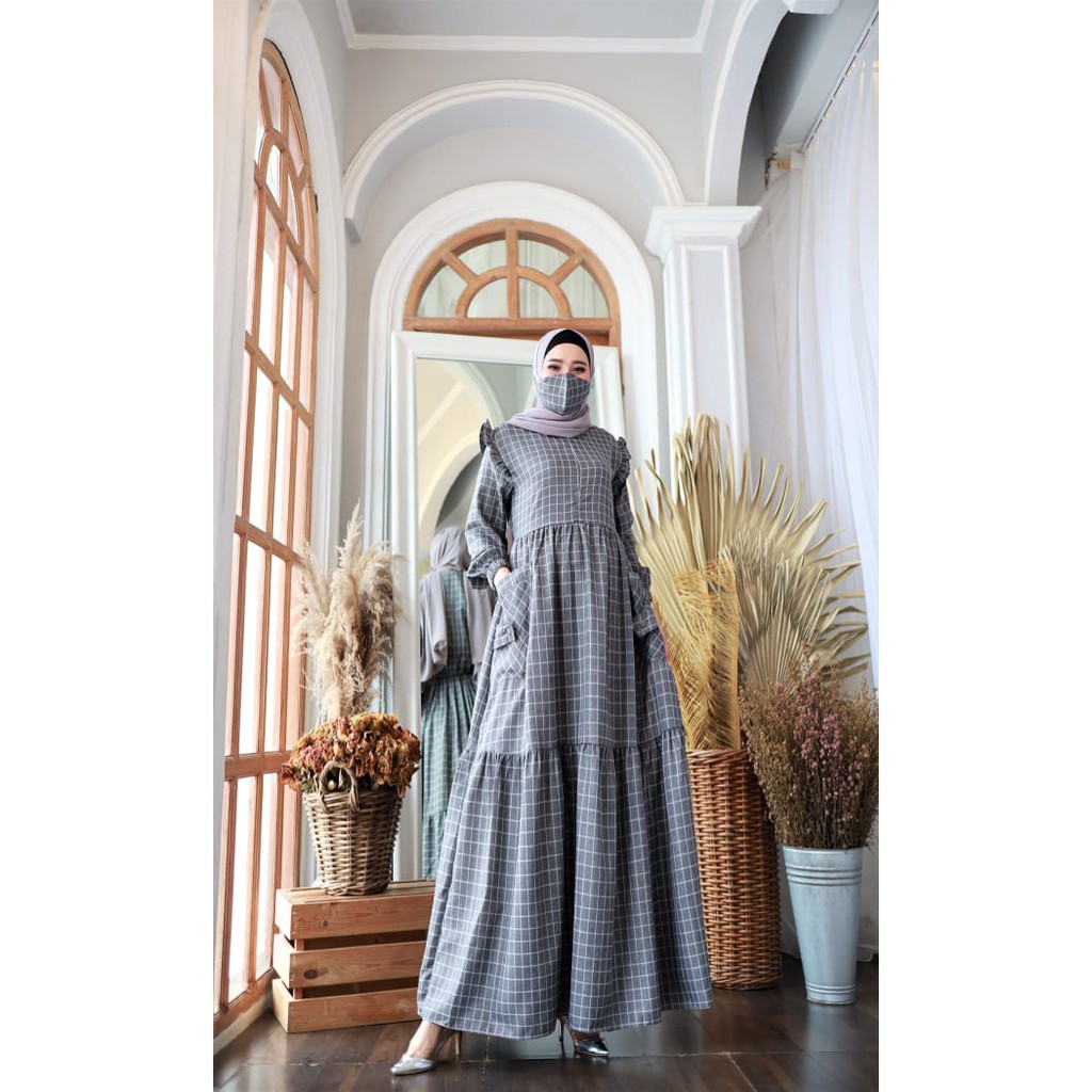GAMIS MAXY FASHION GHAYDA ORI GLAMZ/ LINEN/DRESS PESTA/